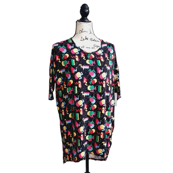 NWT LulaRoe Irma Geometric Tunic Top Short Sleeve XS - Picture 2 of 8